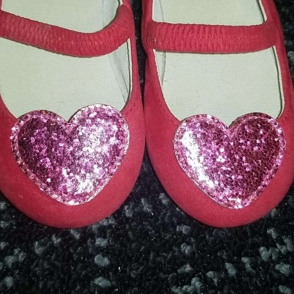 Girls Red Ballerina slip ons